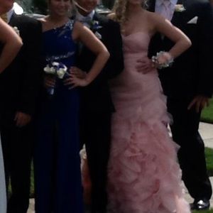 Pink mermaid prom dress